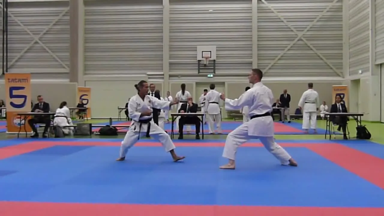 Video van een kumite-wedstrijd
